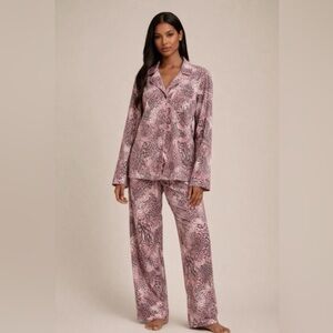 SKIMS Long Sleeve Pajama Set Bloom Animal Print NWT